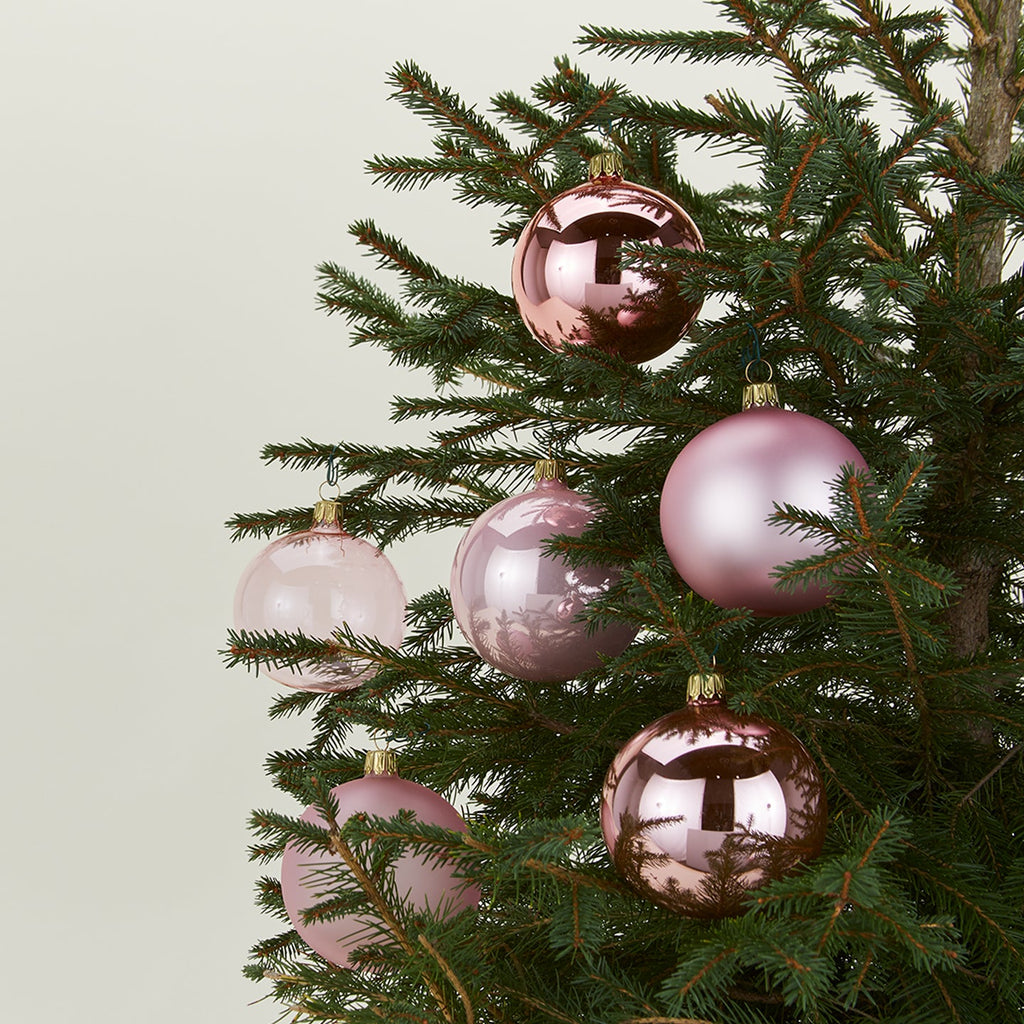 Small Glass Ornament Set - Pink
