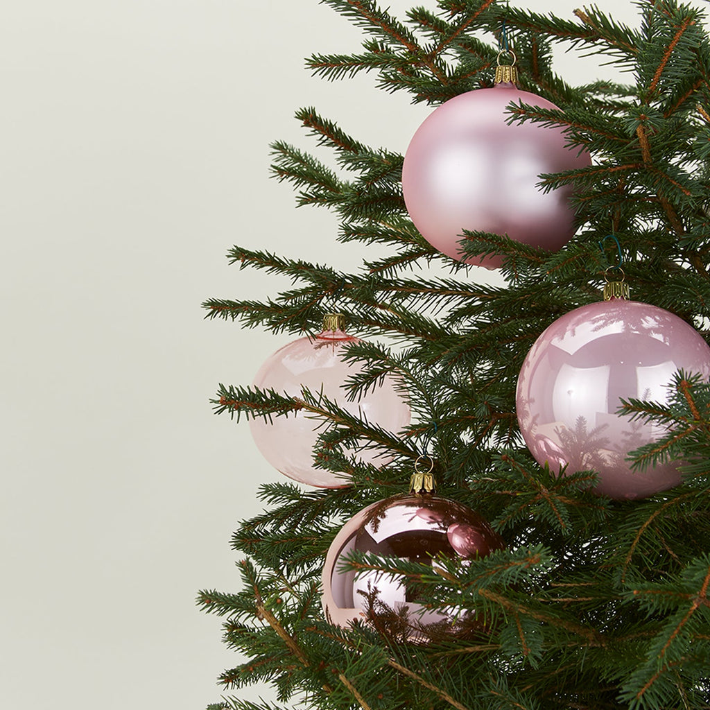 Medium Glass Ornament Set - Pink