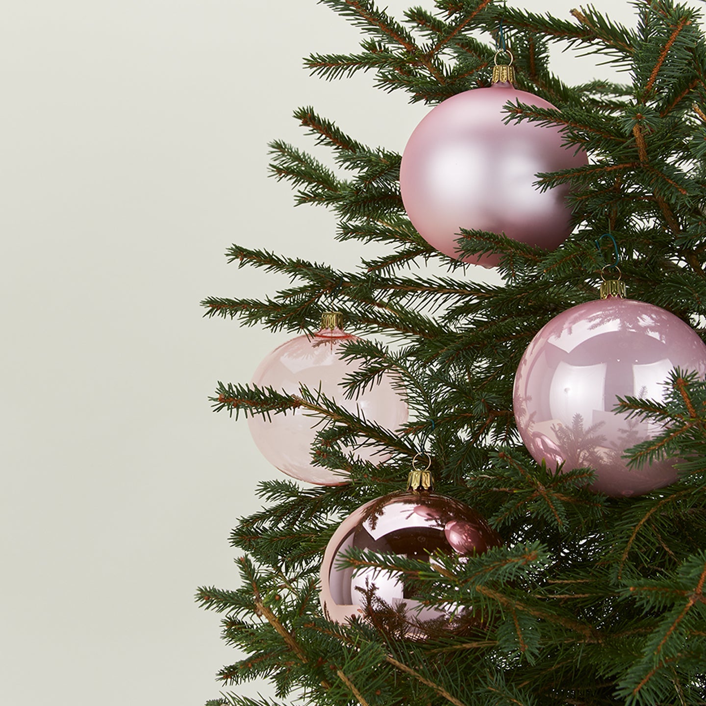 Medium Glass Ornament Set - Pink