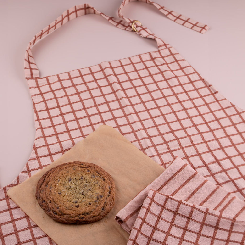 Essential Apron and Towel Bundle - Blush/Terracotta