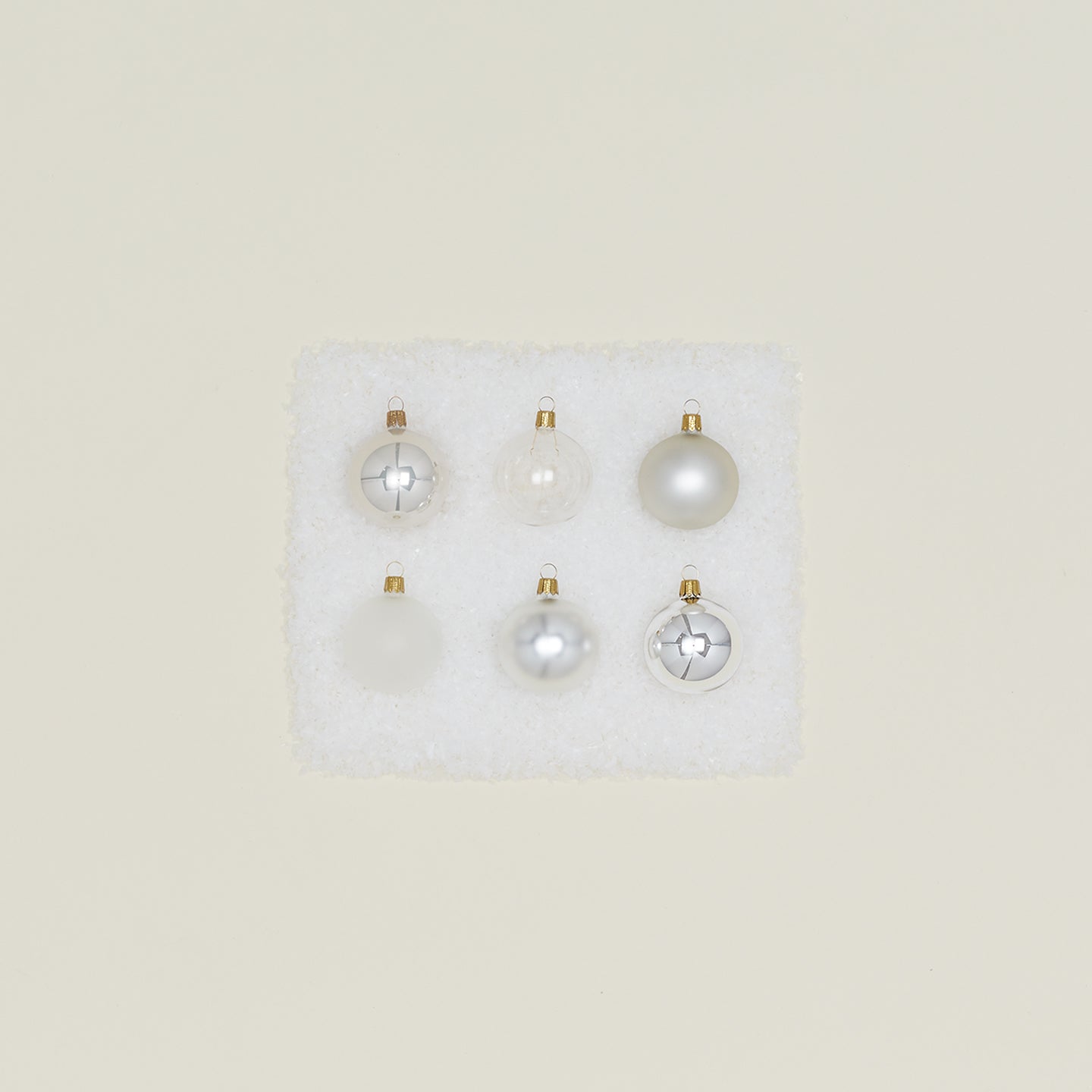 XS Glass Ornament Set - Silver