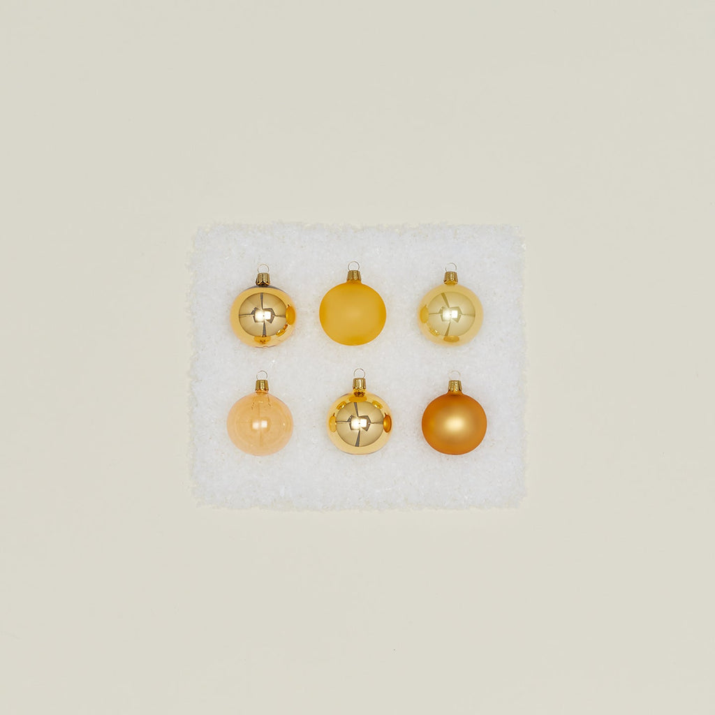 XS Glass Ornament Set - Gold