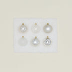 Small Glass Ornament Set - Silver