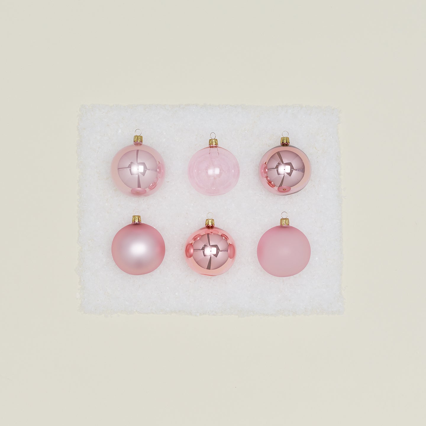 Small Glass Ornament Set - Pink