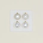 Medium Glass Ornament Set - Silver