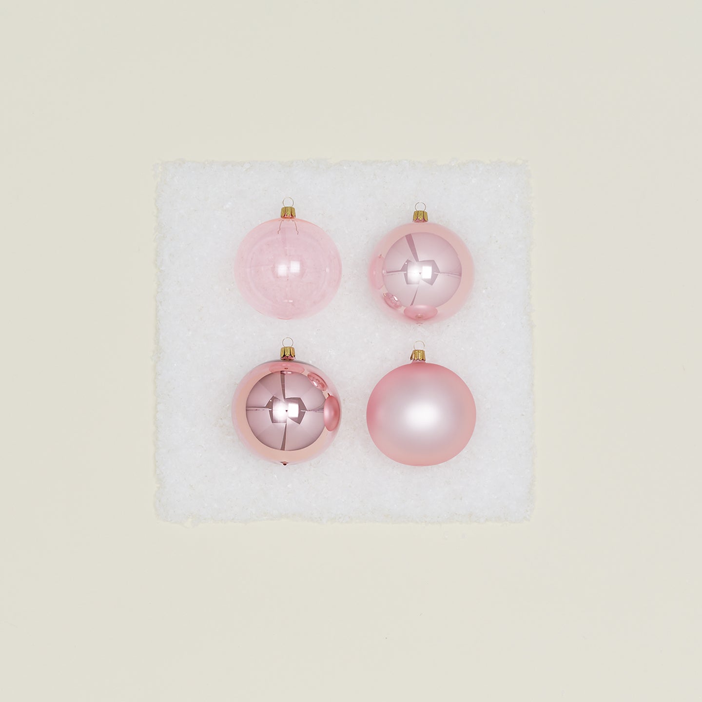 Medium Glass Ornament Set - Pink