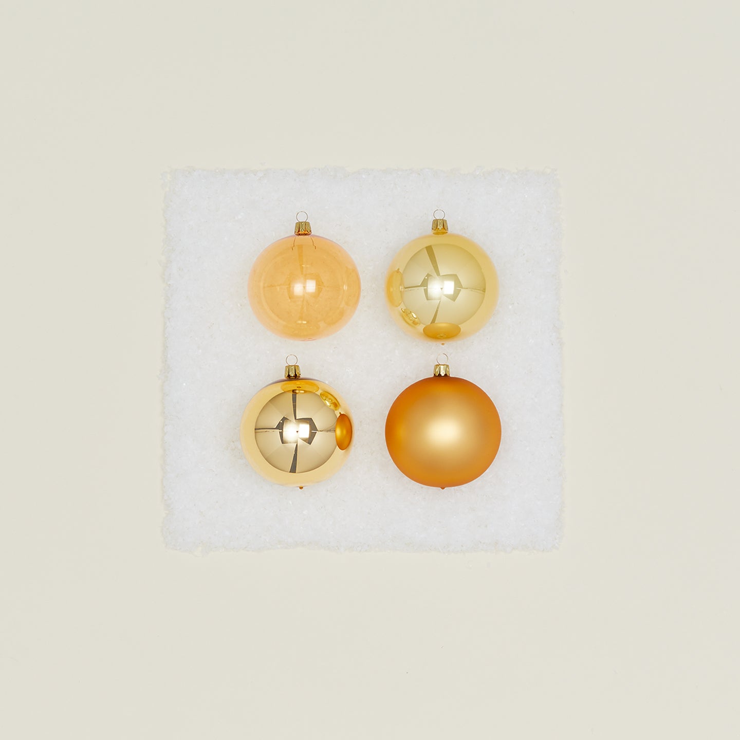 Medium Glass Ornament Set - Gold