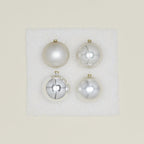 Large Glass Ornament Set - Silver