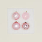 Large Glass Ornament Set - Pink
