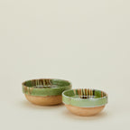 Marbleized Green Glazed Bowl