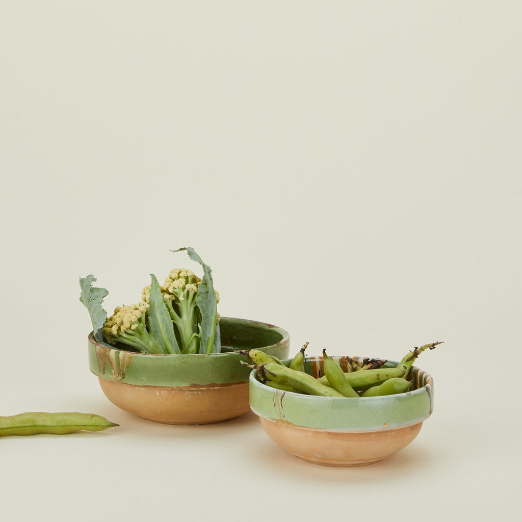 Marbleized Green Glazed Bowl