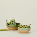 Marbleized Green Glazed Bowl