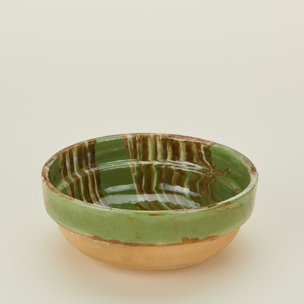 Marbleized Green Glazed Bowl