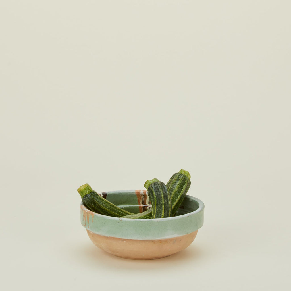 Marbleized Green Glazed Bowl