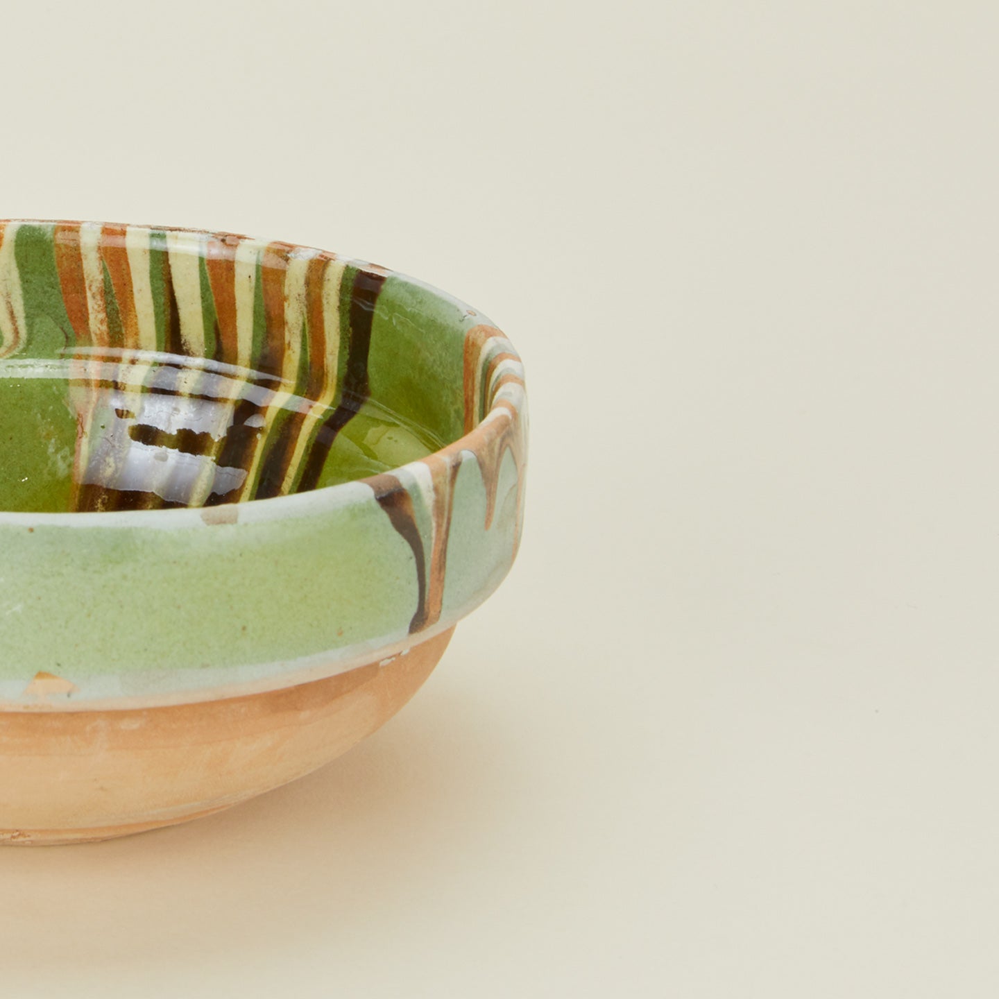 Marbleized Green Glazed Bowl
