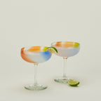 Hand Blown Coupe, Set of 2 - Multicolor