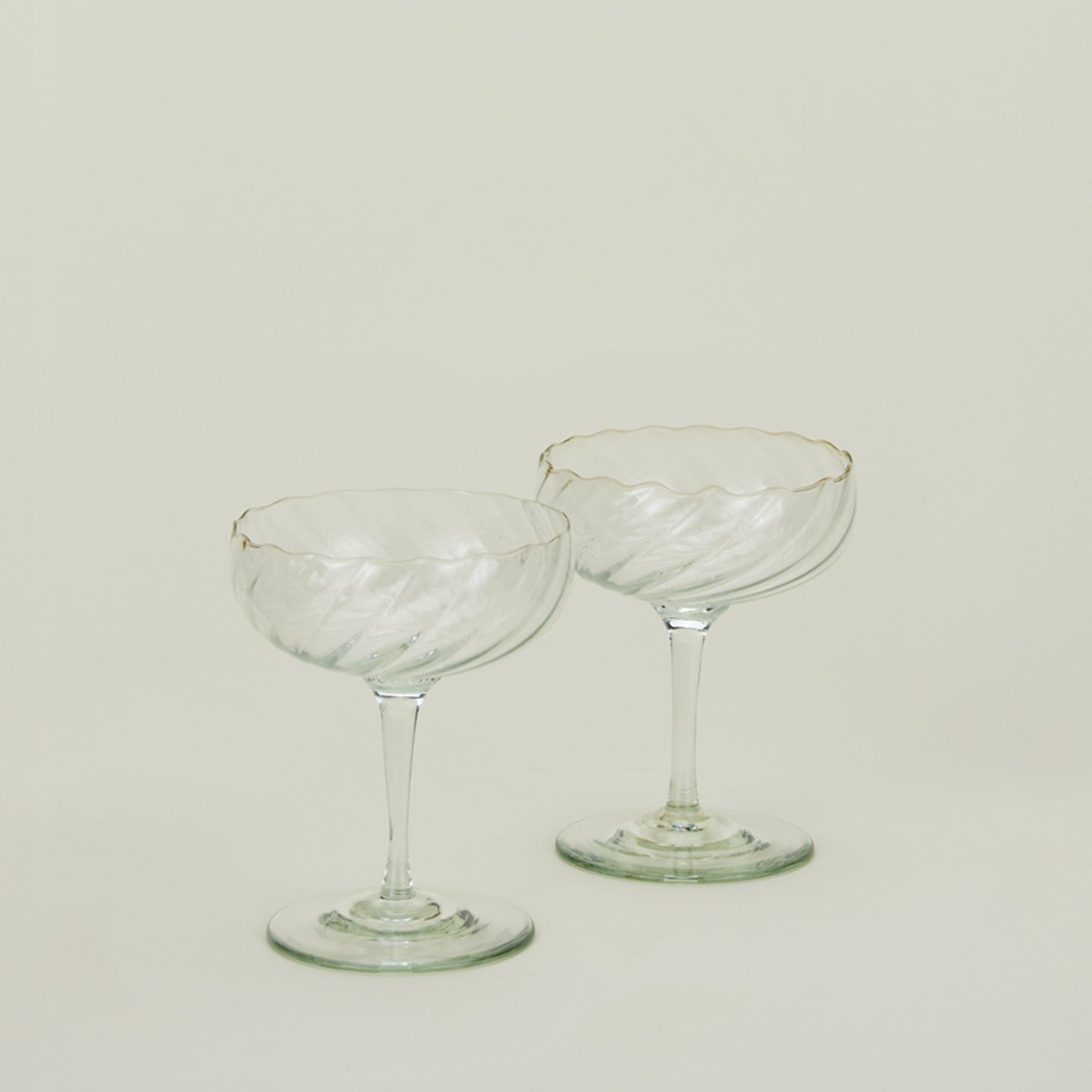 Hand Blown Coupe, Set of 2 - Optic
