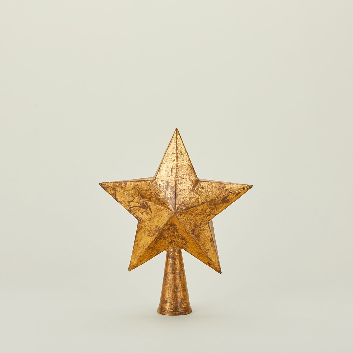 5 Point Star Tree Topper - Antique Gold