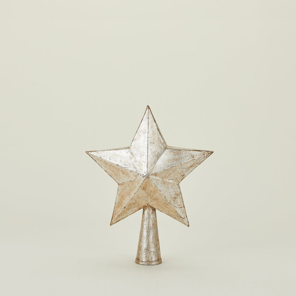 5 Point Star Tree Topper - Antique Silver