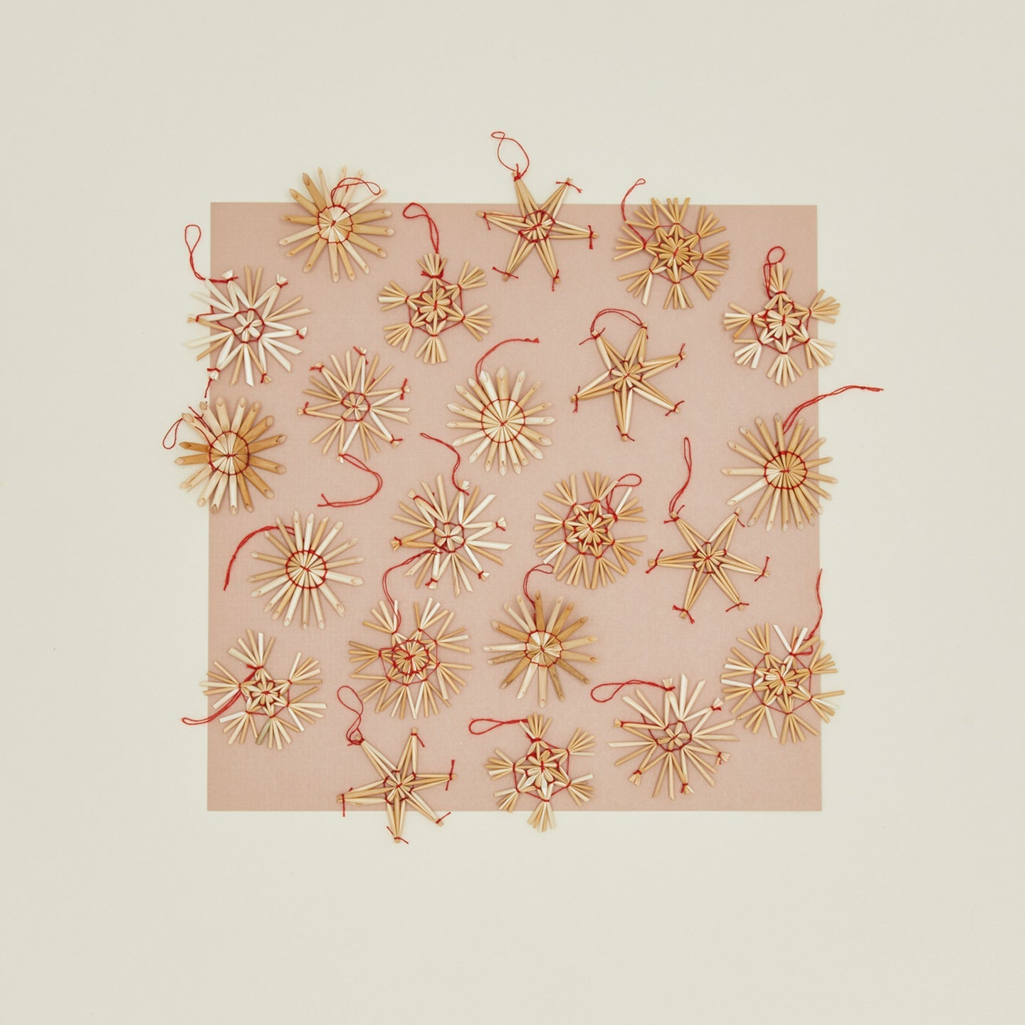 Straw Ornament, Set of 22