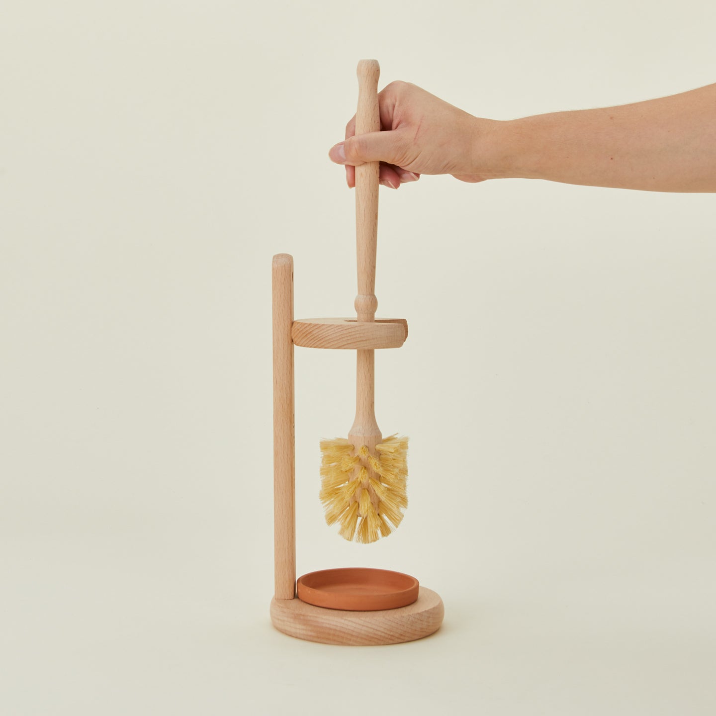 Wooden Toilet Brush with Stand