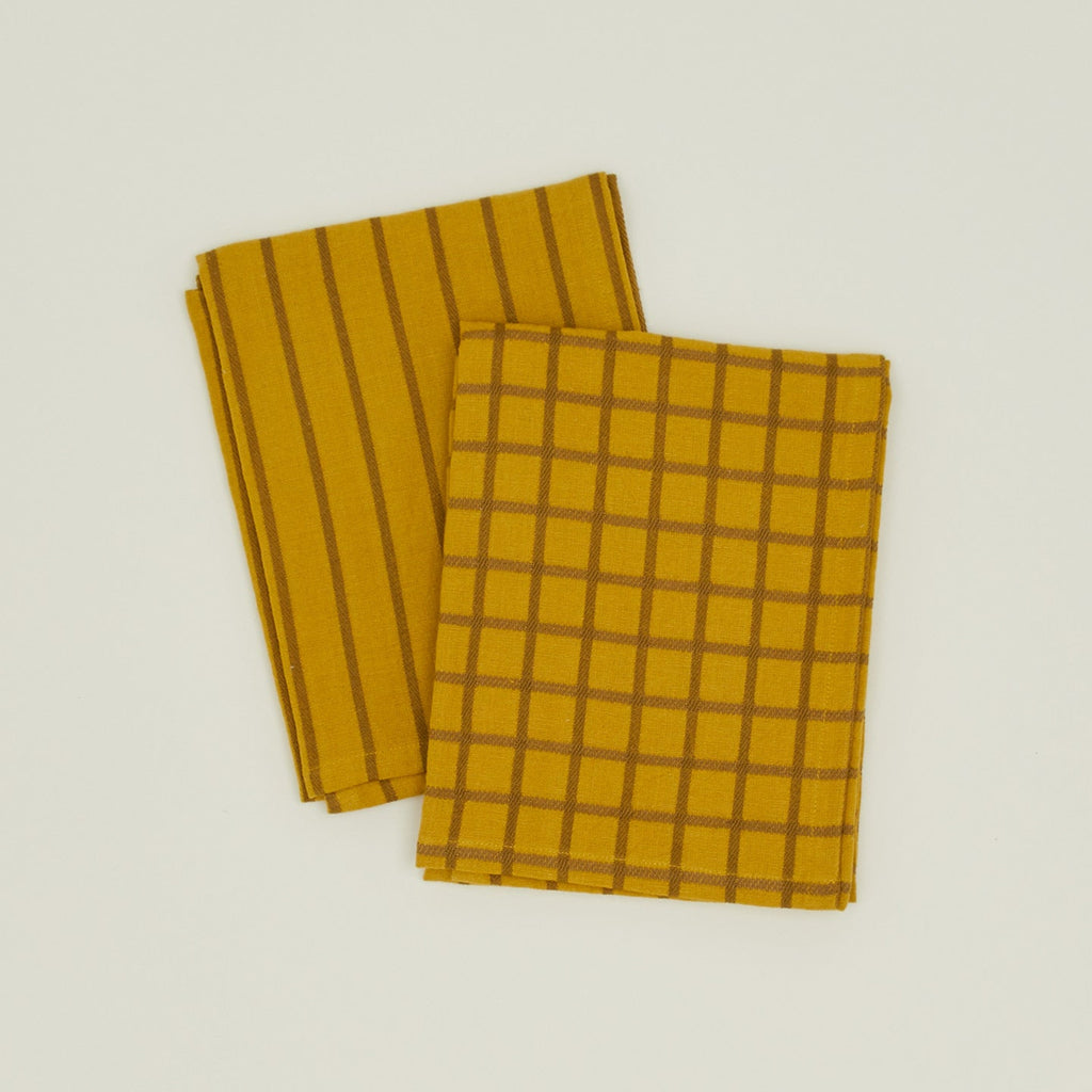 Essential Apron and Towel Bundle - Mustard/Bronze