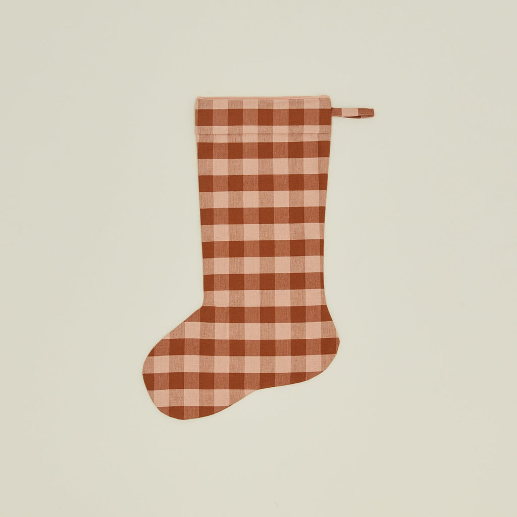 Essential Gingham Stocking - Blush/Terracotta