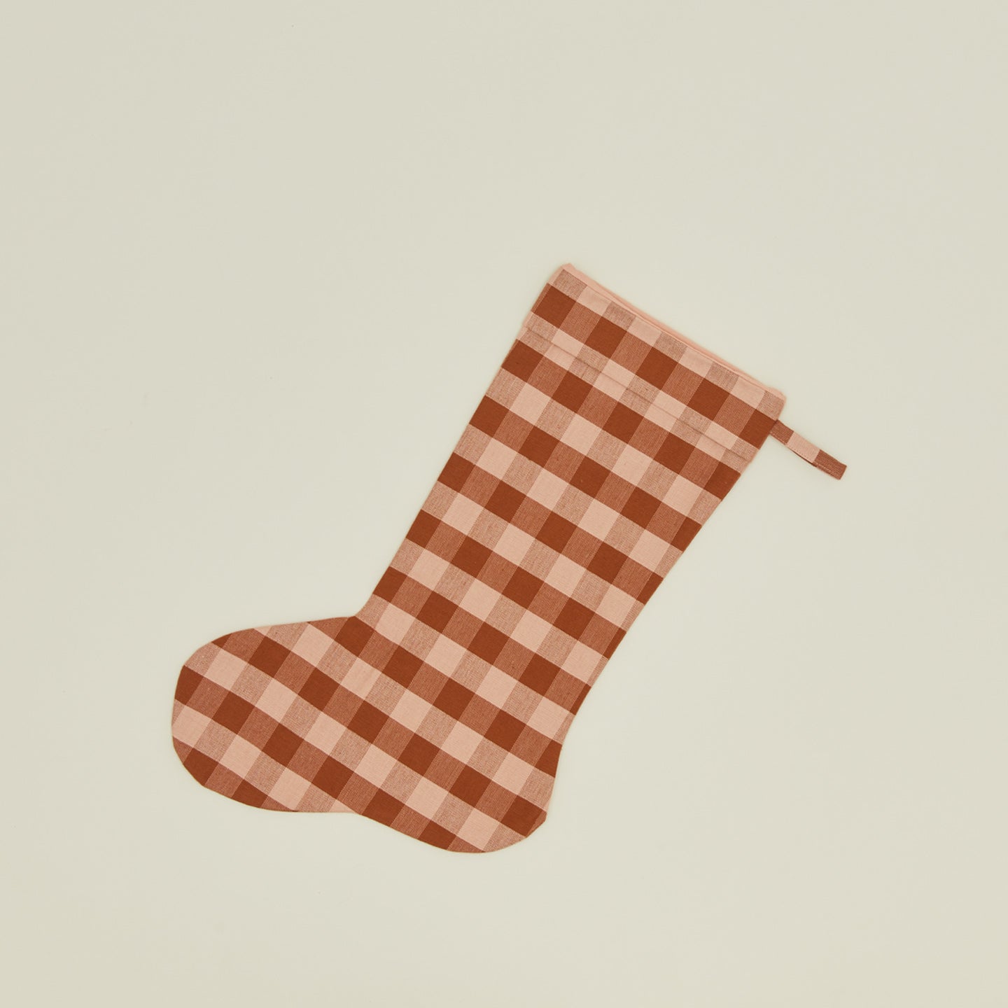 Essential Gingham Stocking - Blush/Terracotta