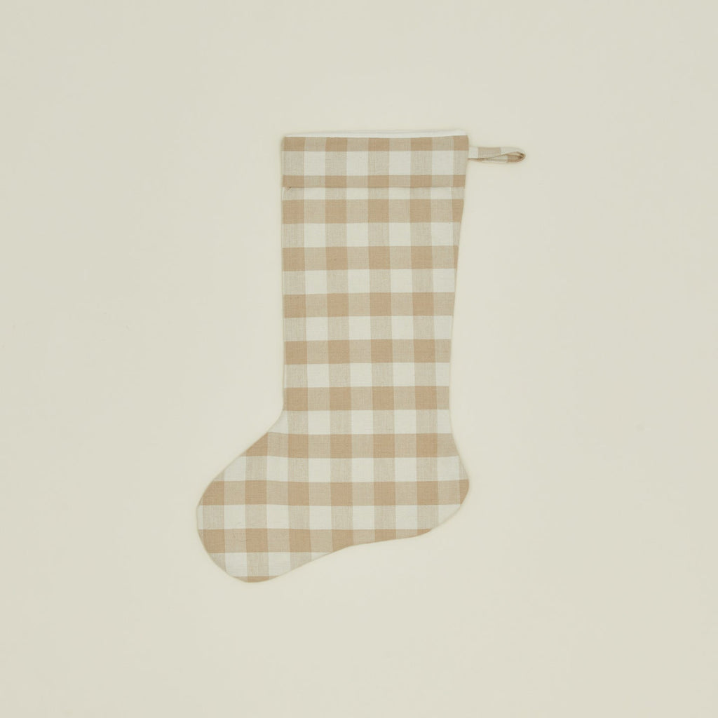 Essential Gingham Stocking - Ivory/Flax