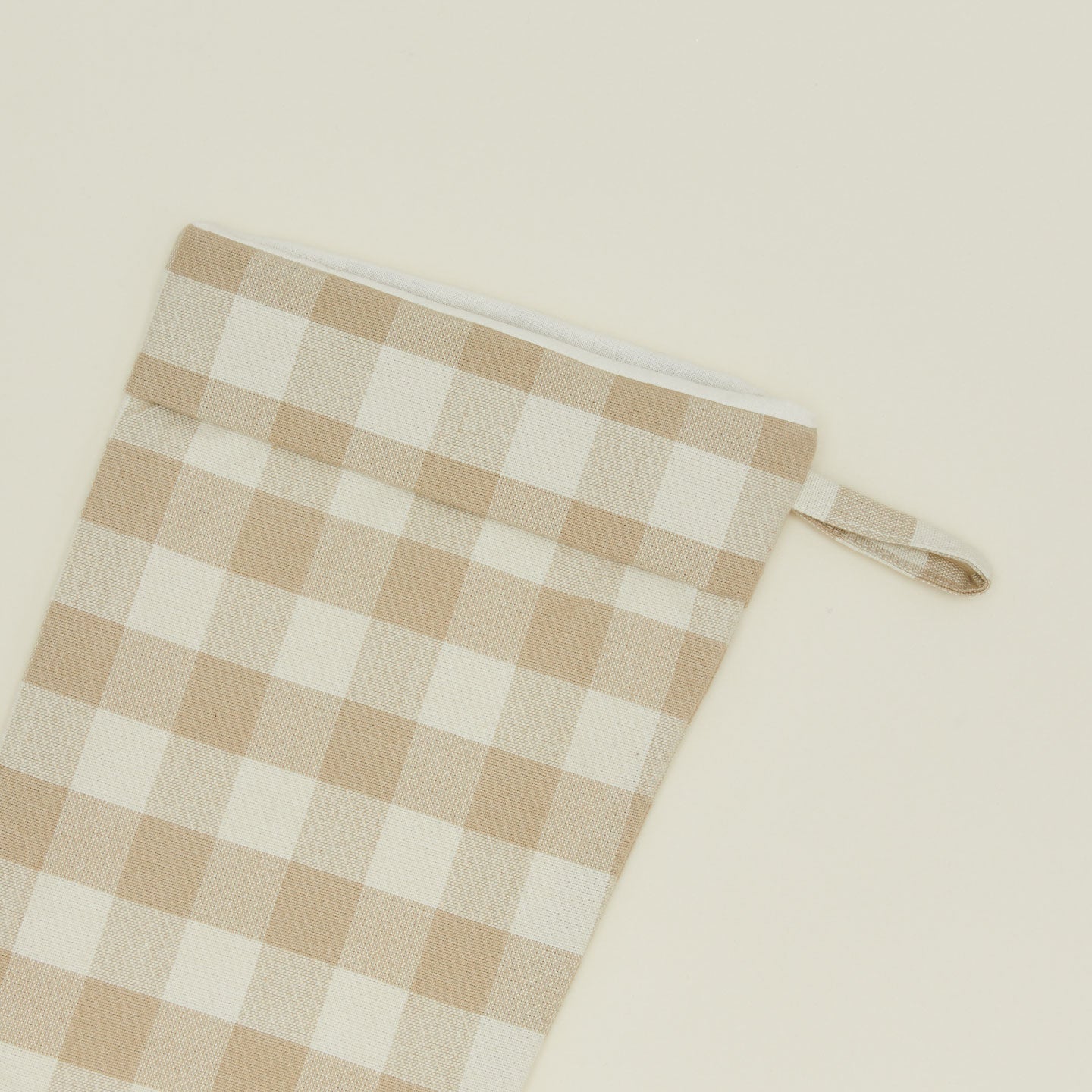 Essential Gingham Stocking - Ivory/Flax