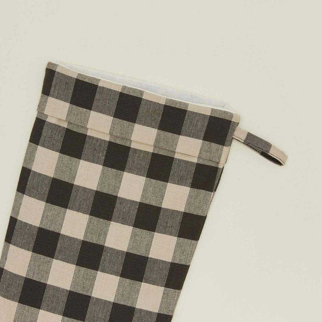 Essential Gingham Stocking - Light Grey/ Black