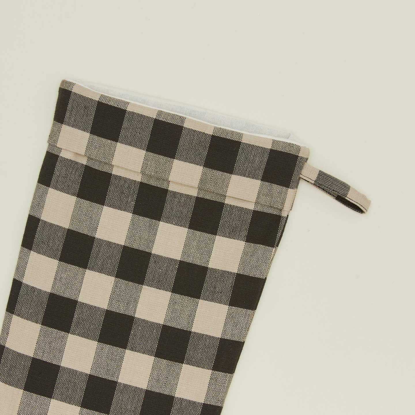 Essential Gingham Stocking - Light Grey/ Black