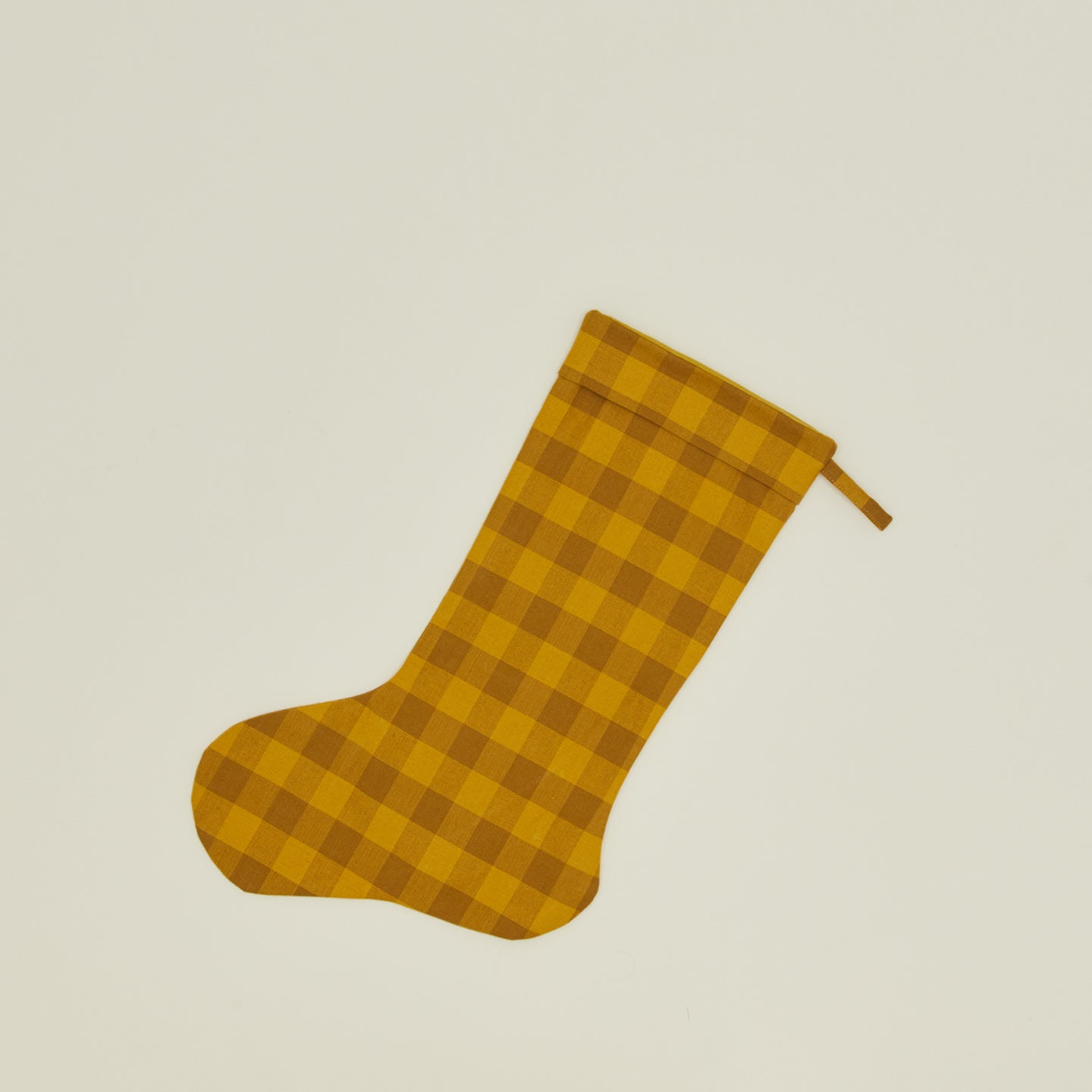 Essential Gingham Stocking - Mustard/Bronze