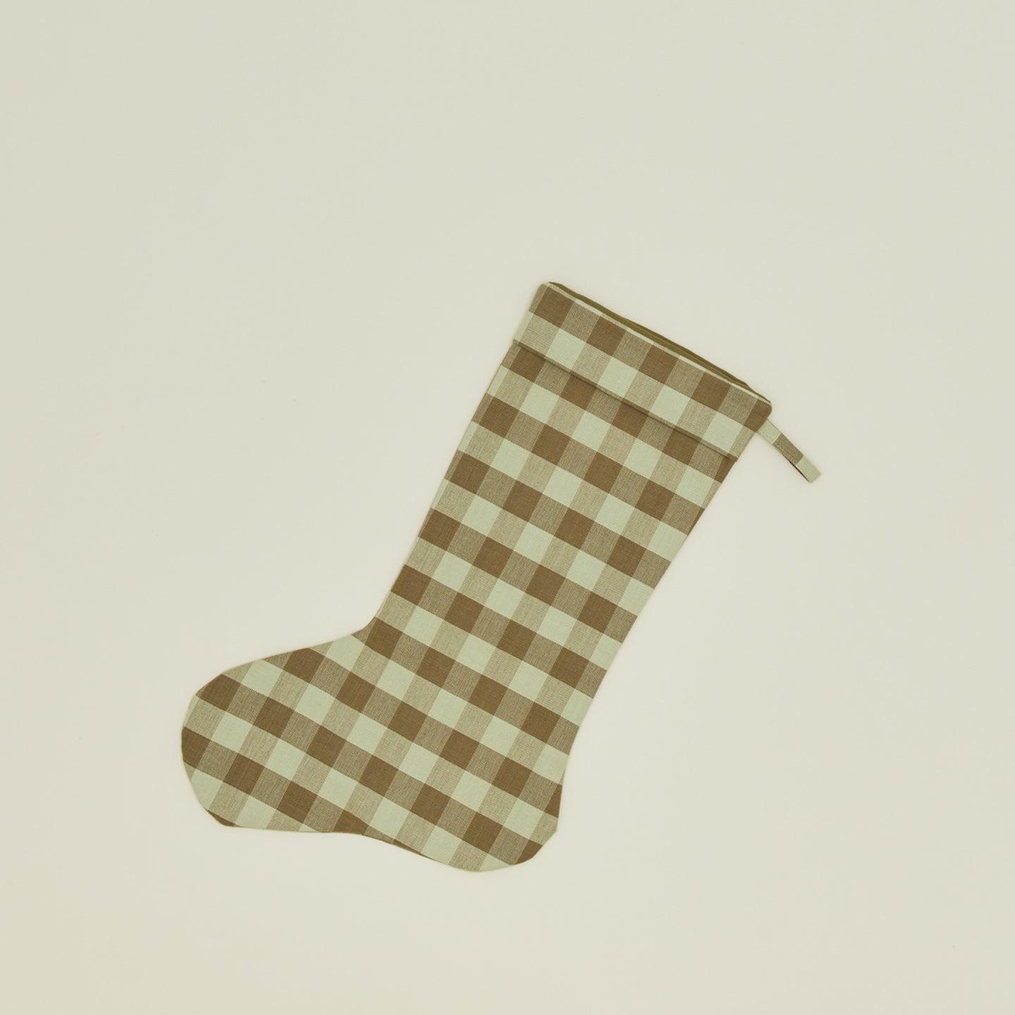 Essential Gingham Stocking - Sage/Olive