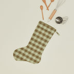 Essential Gingham Stocking - Sage/Olive