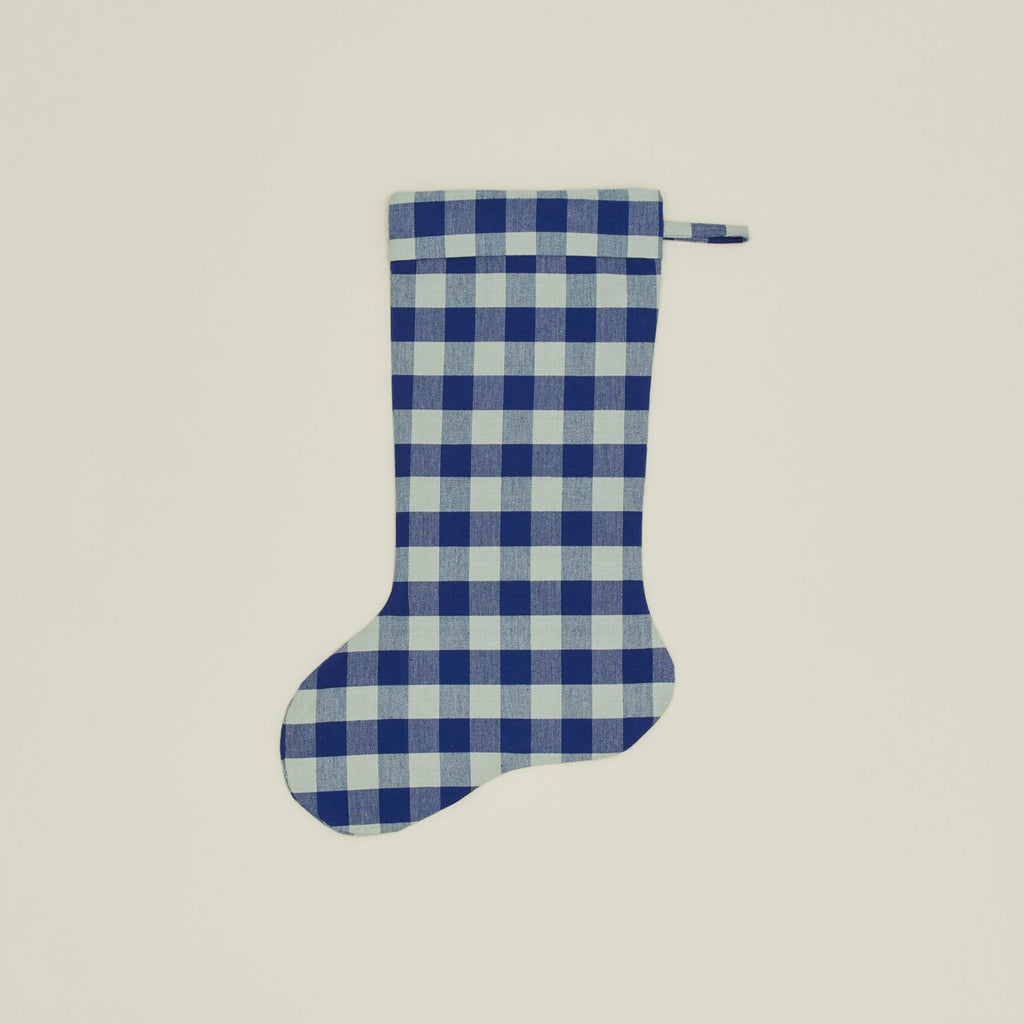 Essential Gingham Stocking - Sky/Blue