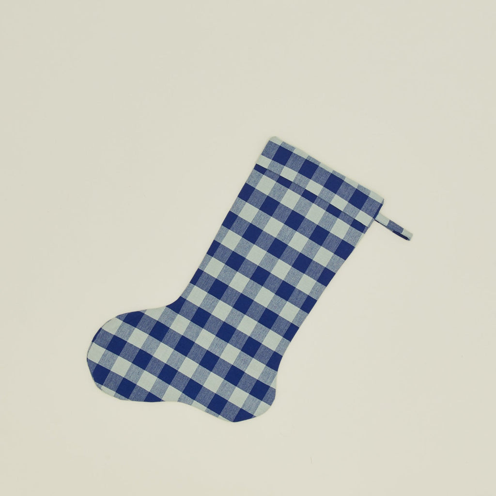 Essential Gingham Stocking - Sky/Blue