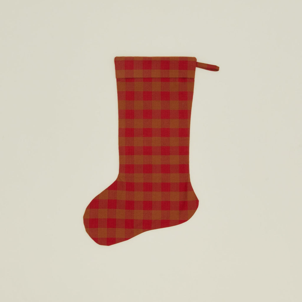 Essential Gingham Stocking - Red/Terracotta
