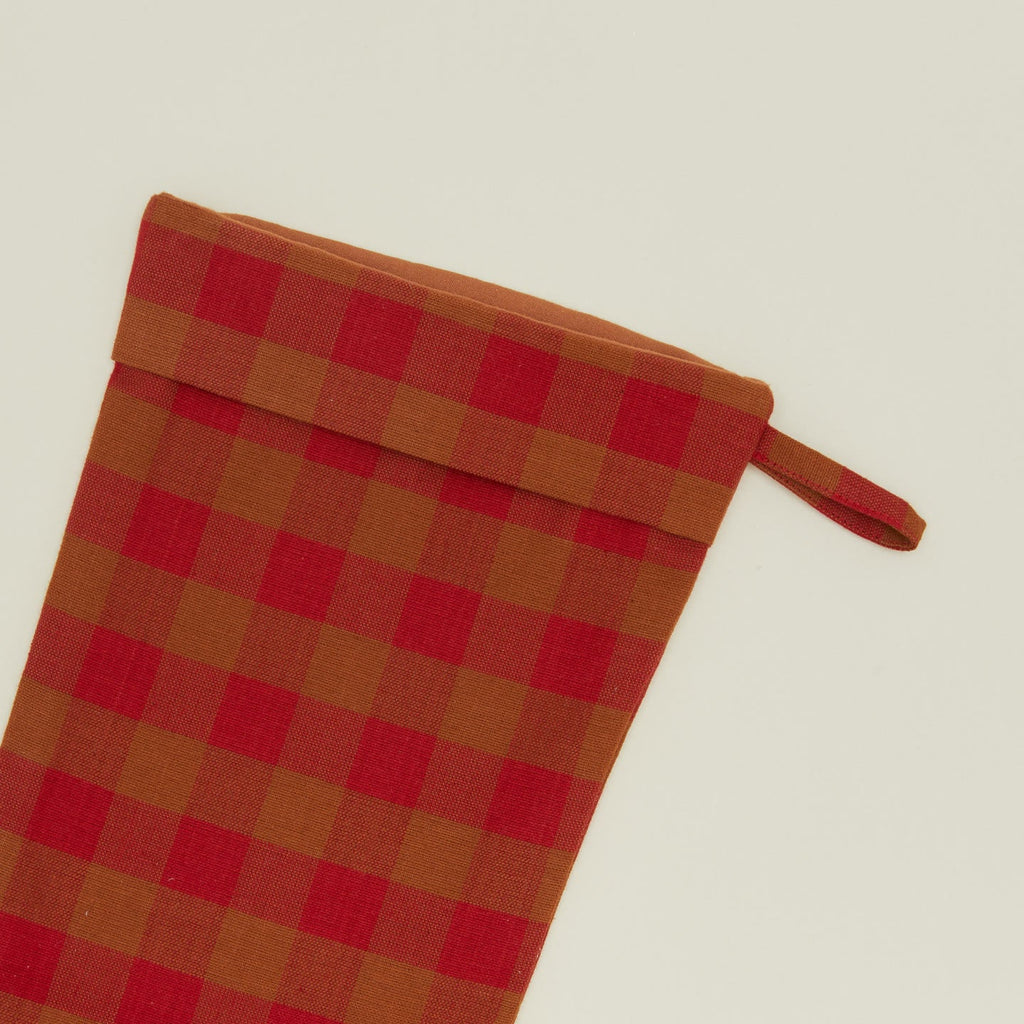 Essential Gingham Stocking - Red/Terracotta