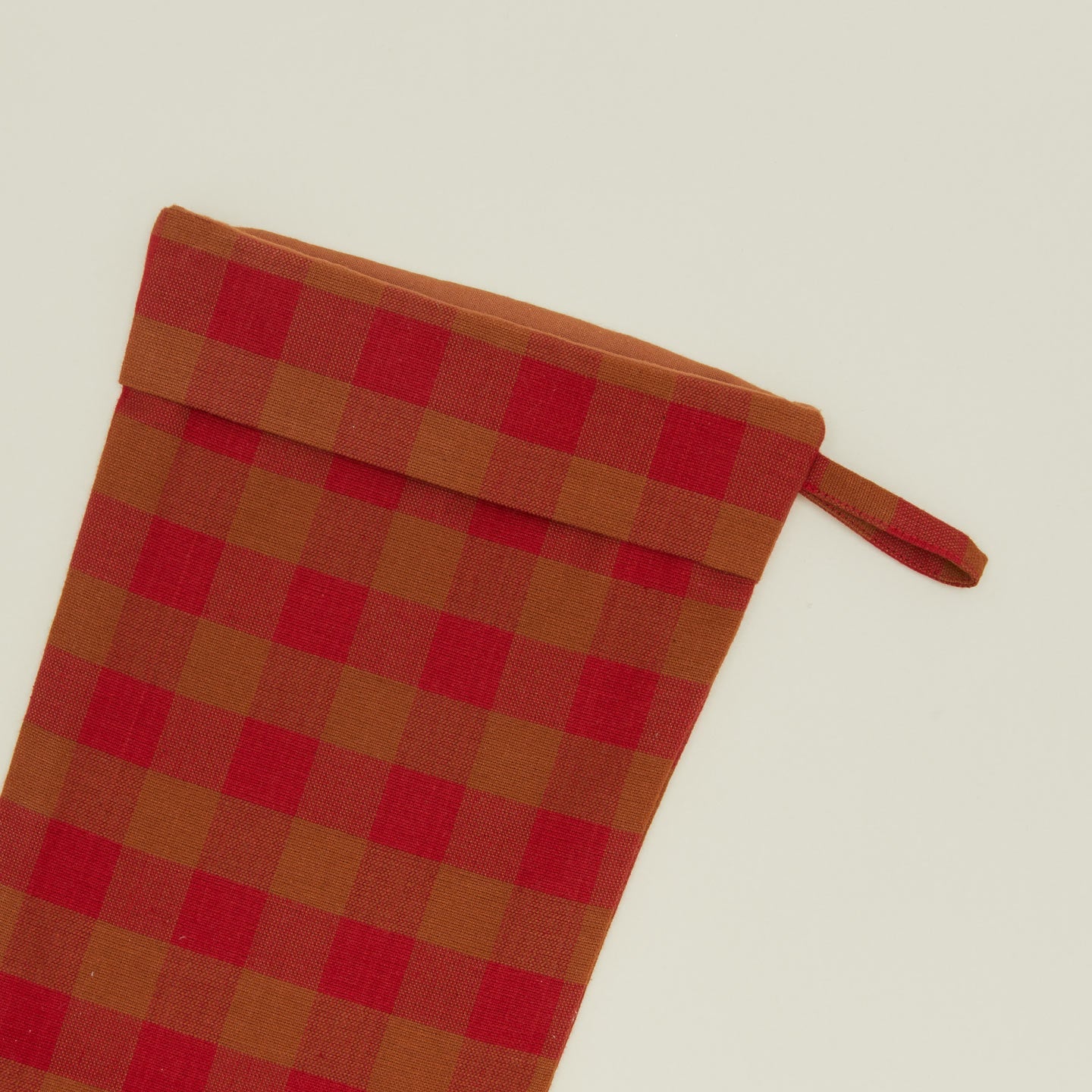 Essential Gingham Stocking - Red/Terracotta
