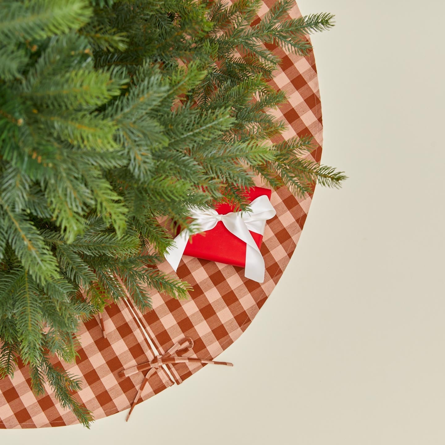 Essential GIngham Tree Skirt - Blush/Terracotta