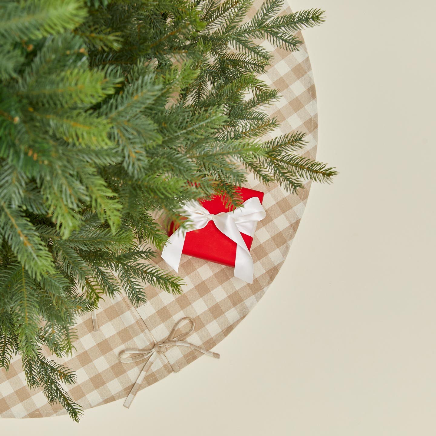 Essential GIngham Tree Skirt - Ivory/Flax