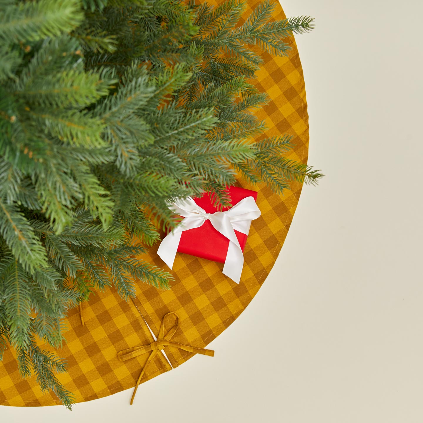 Essential GIngham Tree Skirt - Mustard/Bronze