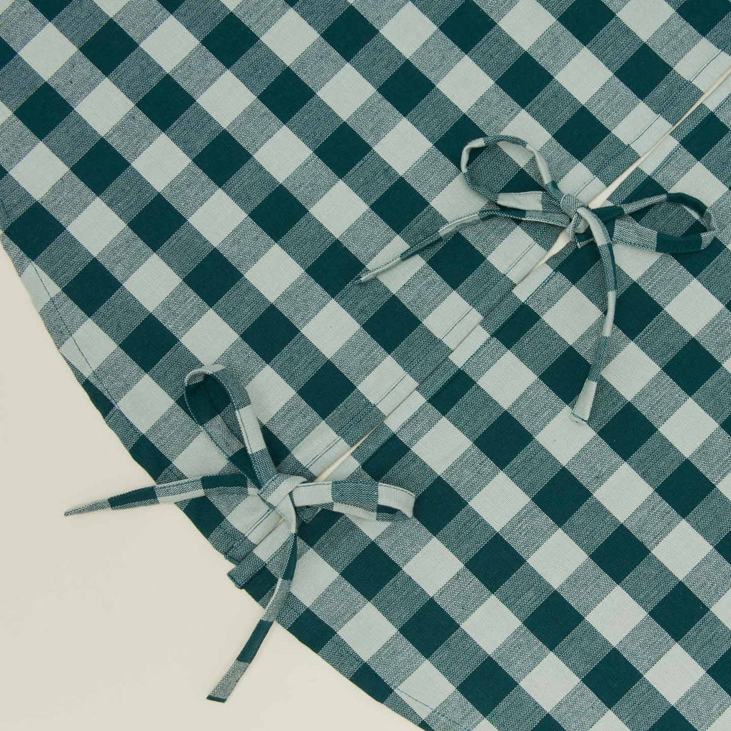 Essential GIngham Tree Skirt - Sky/Peacock