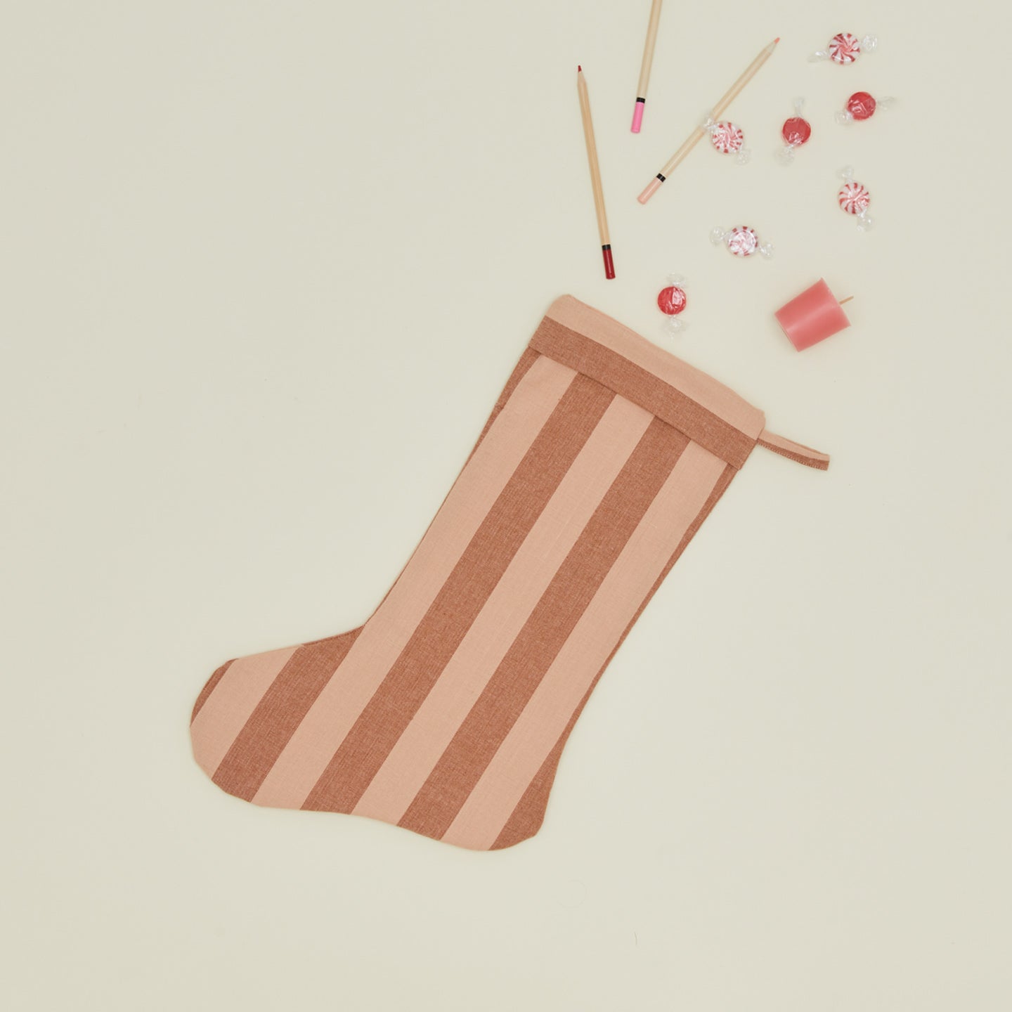 Essential Striped Stocking - Blush/Terracotta