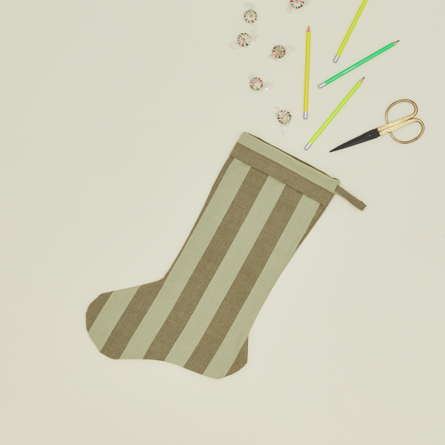 Essential Striped Stocking - Sage/Olive