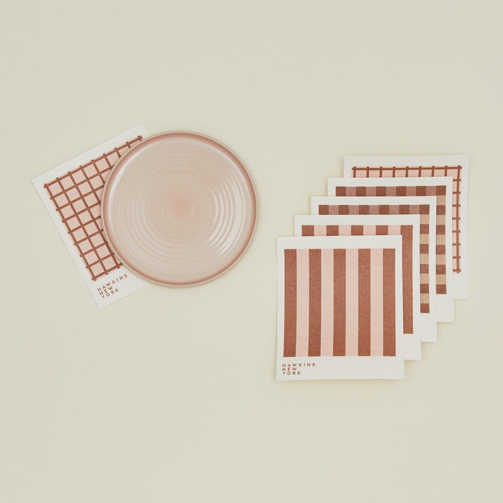 Essential Swedish Dishcloth, Set of 6 - Blush/Terracotta