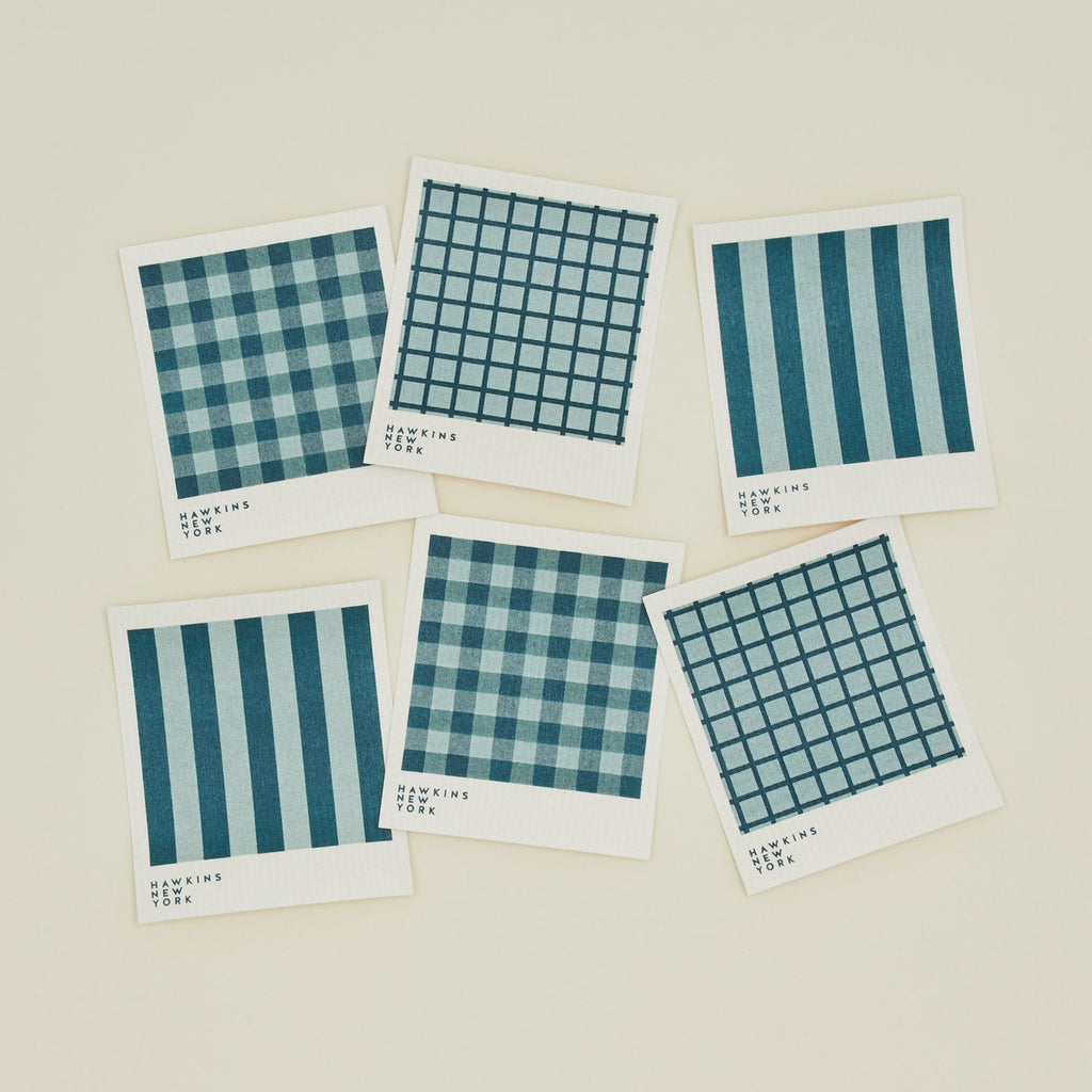 Essential Swedish Dishcloth, Set of 6 - Sky/Peacock