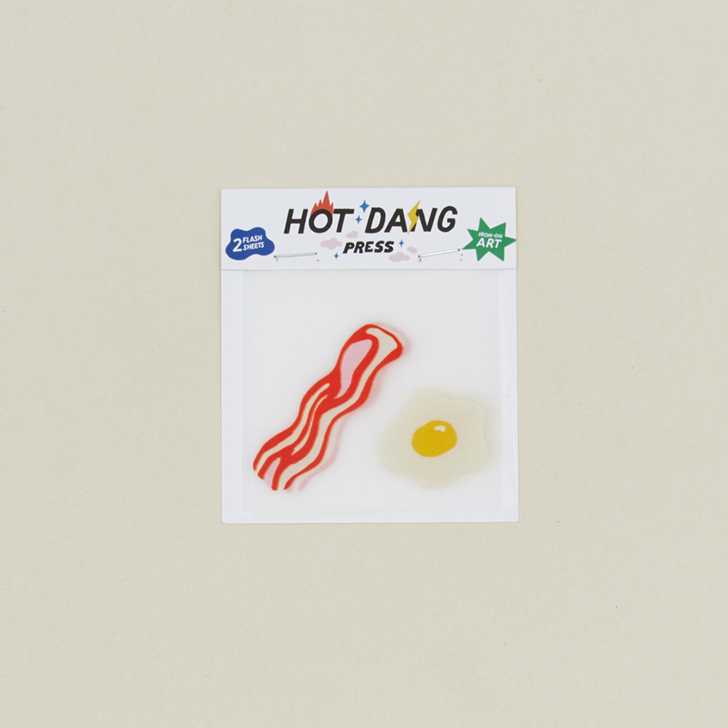 Bacon + Egg Iron-On Art Pair