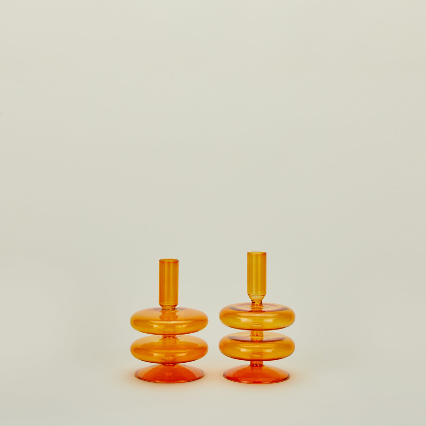Disk Candle Holder, Set of 2 - Orange